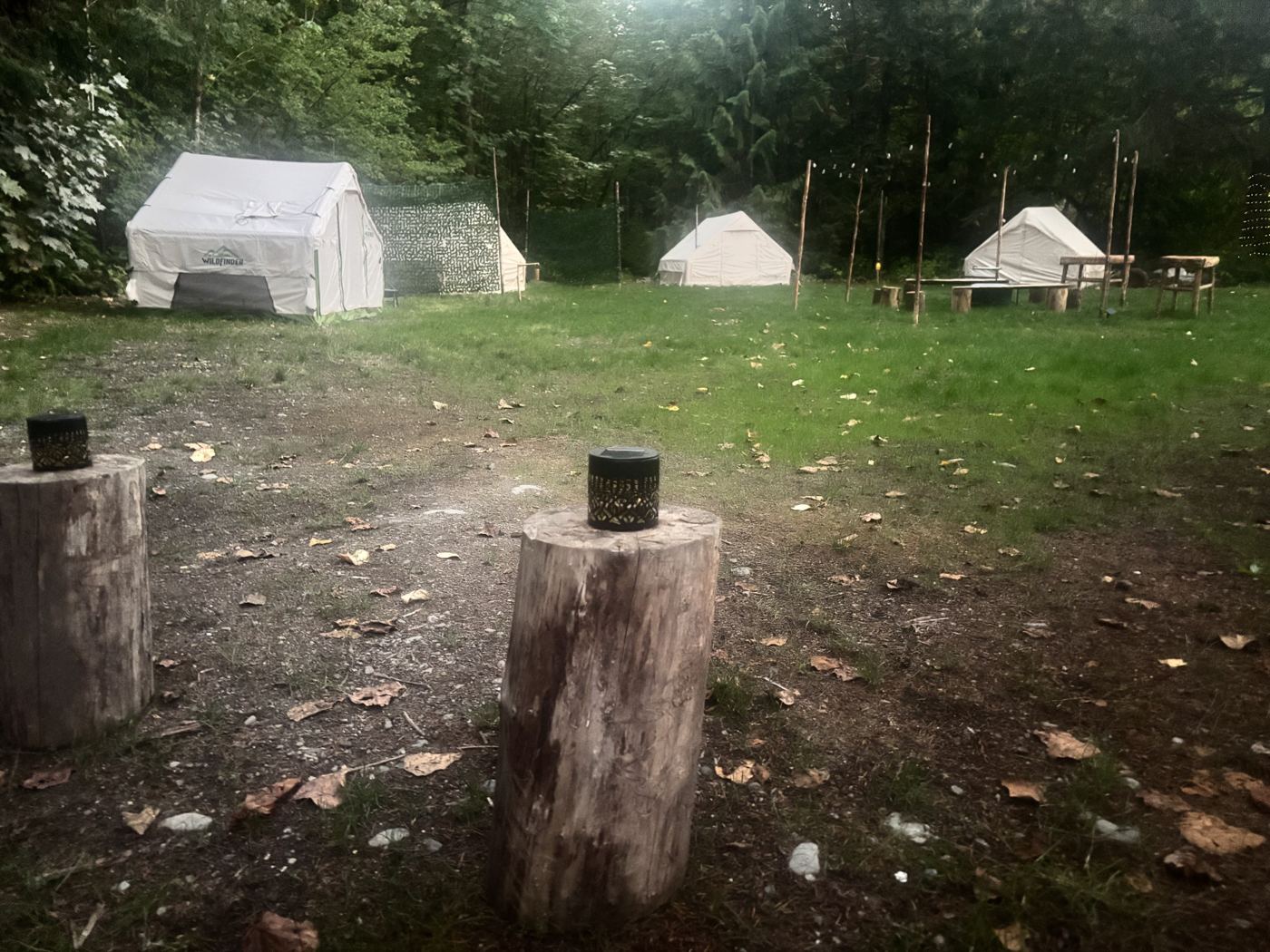 Glamping tents daytime